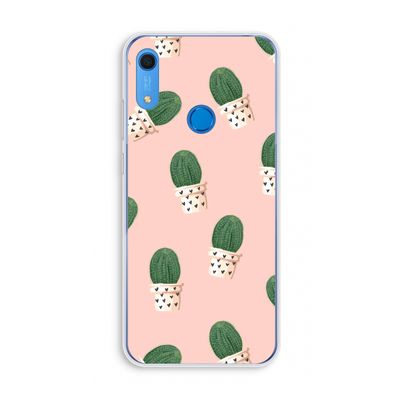 Cactusprint roze: Huawei Y6s Transparant Hoesje