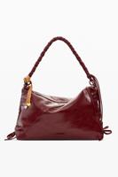 GROTE TAS MET LEDERLOOK - RED - U