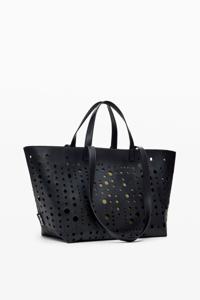 Shopper tas met cirkels - BLACK - U