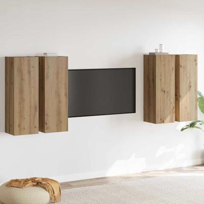 TV-kastenset 4 pcs artisanaal eikenkleurig 30.5 x 30 x 90 cm