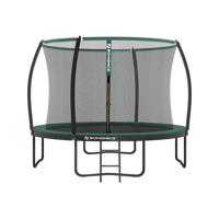 ronde tuintrampoline met veiligheidsnet, Zwart + Donkergroen / Ø 305 cm
