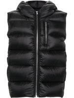 Rick Owens gilet matelassé à capuche - Noir - thumbnail