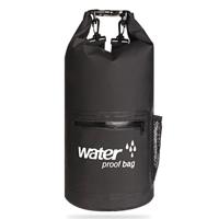 Outdoor waterdichte droge dubbele schouderband tas droge zak PVC vat tas capaciteit: 20L (zwart)