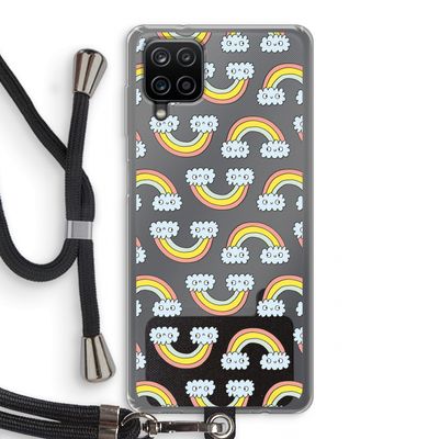 Regenboog: Samsung Galaxy A12 Transparant Hoesje met koord
