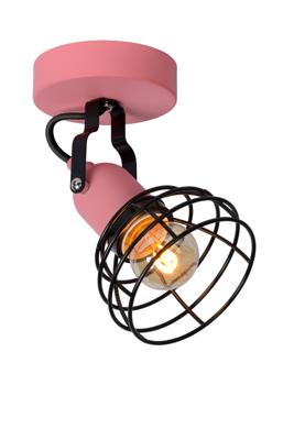 Lucide POLA - Plafondspot Kinderkamer - Ø 10,5 cm - 1xE27 - Roze