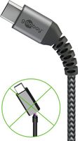 goobay USB-C naar USB-A textielkabel met metalen aansluitingen kabel 2 meter - thumbnail