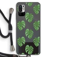 Monstera leaves: Xiaomi Redmi Note 10 5G Transparant Hoesje met koord