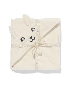 HEMA Baby Badcape 80x80cm Beertje (wit)