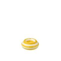 J-Line Ashtray Granada Stripes Ceramic White|Yellow Small