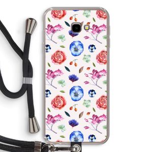 Bloemetjes: Samsung Galaxy J4 Plus Transparant Hoesje met koord