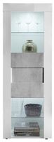 Buffetkast Easy 167 cm hoog hoogglans wit met grijs beton - thumbnail