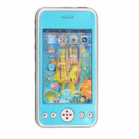 Blauwe speelgoed smartphone/mobiele telefoon met licht en geluid 11 cm - Speelgoedtelefoons - thumbnail