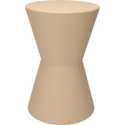Bijzettafeltje Symetric - beige - D29x H45 cm - Zink - plantenpot verhoger - koffie en lampje tafel