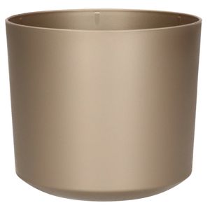 Prosperplast Plantenpot/bloempot Babylon - kunststof - buiten/binnen - titanium grijs - D12 x H12 cm - Plantenpotten