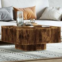 Salontafel 60x60x31,5 cm bewerkt hout gerookt eikenkleurig