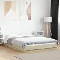 Bedframe met LED-verlichting sonoma eikenkleurig 140x200 cm