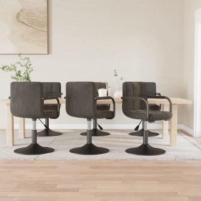 Eetkamerstoelen draaibaar 6 st fluweel donkergrijs