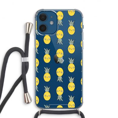 Ananas: iPhone 12 Transparant Hoesje met koord