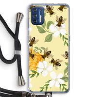 No flowers without bees: Motorola Moto G9 Plus Transparant Hoesje met koord