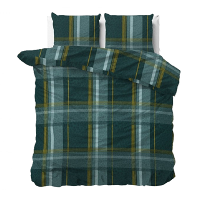 Dekbedovertrek Zion 140x200 Cm Ruiten 240x200 Cm Zacht Sleeptime Elegance - Dekbed-Discounter.nl