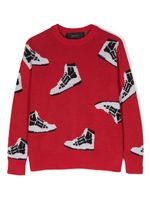 AMIRI KIDS pull en maille intarsia - Rouge