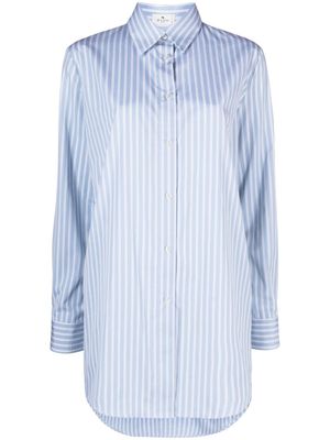 ETRO chemise rayée à logo brodé - Bleu