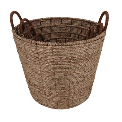 Decoratieve Mand Home ESPRIT Donkerbruin Lichtbruin Metaal Touw Vezel Cottage (4 Onderdelen)