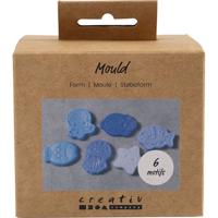Creativ Company Mallen, oceaanthema, h: 1,2 cm, l: 4-6 cm, 6 stuk/ 1 doos