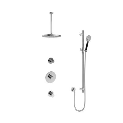 Hotbath Cobber - Inbouw Regendoucheset - Chroom - 2 Stopkranen - Thermostatisch - Plafondbuis 30 cm - Hoofddouche 300 mm - Ronde Handdouche 3 Standen - Glijstang 900 mm - Waterbesparend