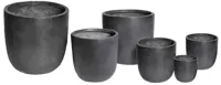 Mega Collections Bloempot Clayfibre Egg Pot Anthracite - Ø32 x H31 cm - Zwart