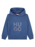 HUGO KIDS hoodie à logo imprimé - Bleu