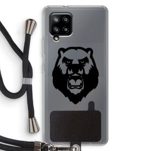 Angry Bear (black): Samsung Galaxy A42 5G Transparant Hoesje met koord