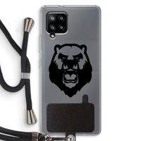 Angry Bear (black): Samsung Galaxy A42 5G Transparant Hoesje met koord
