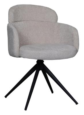 LABEL51 Draaibare Eetkamerstoel 'Levi' Elite stof, kleur Naturel