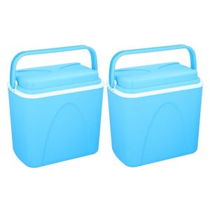 2x Voordelige blauwe koelbox 24 liter