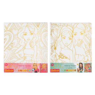 Besties canvas schilderen op nummer, 30x30cm
