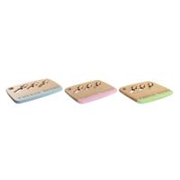 Kaasplank DKD Home Decor Bamboe Roestvrij staal 33,5 x 24 x 2 cm (3 Stuks)