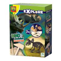 SES Creative Explore Dino en skelet opgraven 2 in 1 - Triceratops - thumbnail