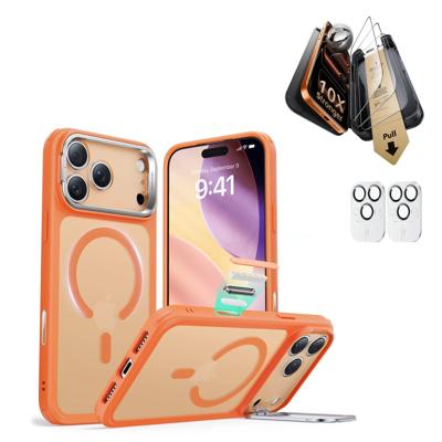 iPhone 17 Pro Max Bundle Classic Hybrid Magnetic Case (Camera Control, Stash Stand) and Armorite Pro Screen Protector - Frosted Orange iPhone 17 Pro Max Bundle Classic Hybrid Magnetic Case (Camera Control, Stash Stand) and Armorite Pro Screen Protector - Frosted Orange