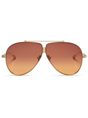 VALENTINO GARAVANI EYEWEAR lunettes de soleil Rockstud à monture pilote - Or