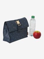 Lunchbox van gecoat katoen marineblauw met sterren