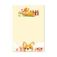 The Little Red House Corgi With Sheeps Notepad