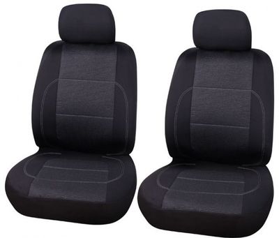 Carpoint stoelhoezenset Paris uni polyester zwart 4 delig