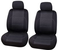 Carpoint stoelhoezenset Paris uni polyester zwart 4 delig - thumbnail