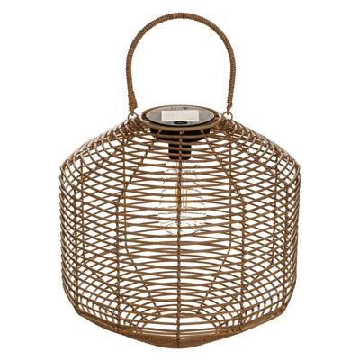 Atmosphera Solar tuin lantaarn - naturel rotan - 30 x 30 cm - buiten/binnen - Led licht
