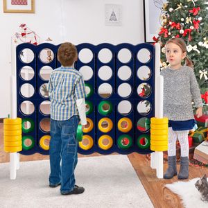 Vier in een Rij Spel Vier in een rij Spel met 42 Jumbo-Ringen en Schuifregelaars om Snel Opnieuw te Starten voor Kinderen en Volwassenen