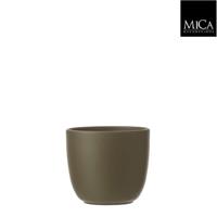 Tusca pot rond groen h13xd13,5 cm I - Mica decorations