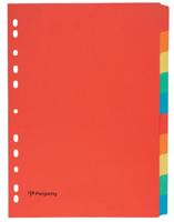 Pergamy tabbladen ft A4, 11-gaatsperforatie, karton, geassorteerde kleuren, 10 tabs