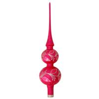 Kerst piek - rood - ijslak - 30 cm - glas - gedecoreerd - kerstboompiek Kerst piek - rood - ijslak - 30 cm - glas - gedecoreerd - kerstboompiek