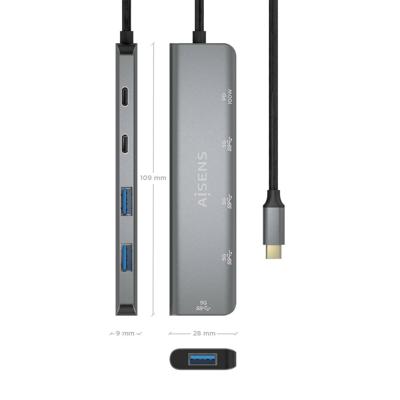 USB-HUB Aisens A109-0857 Grijs (1 Stuks)